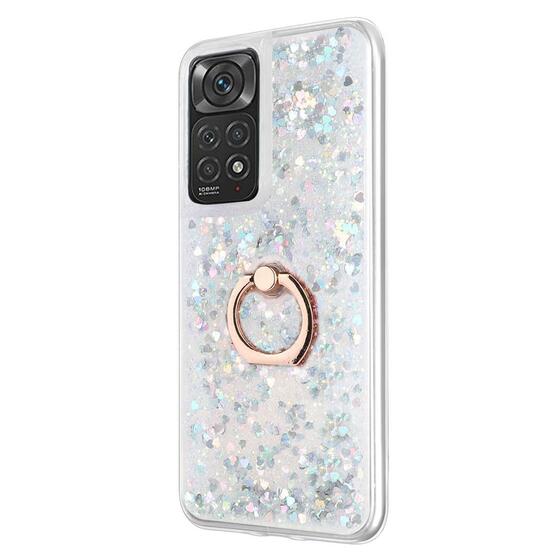 Microsonic Xiaomi Redmi Note 11S Kılıf Glitter Liquid Holder Gümüş