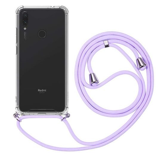 Microsonic Xiaomi Redmi Note 7 Kılıf Neck Lanyard Lila