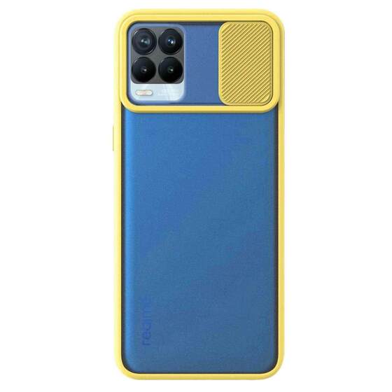 Microsonic Realme 8 Pro Kılıf Slide Camera Lens Protection Sarı