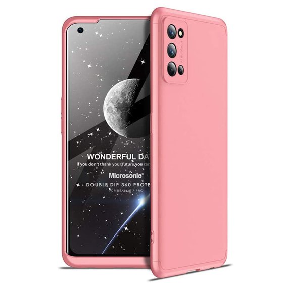 Microsonic Realme 7 Pro Kılıf Double Dip 360 Protective Rose Gold