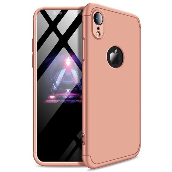 Microsonic Apple iPhone XR (6.1'') Kılıf Double Dip 360 Protective Rose Gold