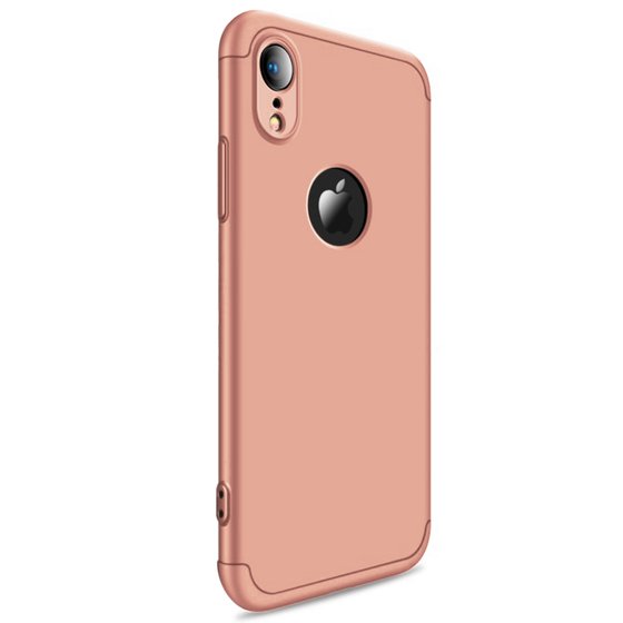 Microsonic Apple iPhone XR (6.1'') Kılıf Double Dip 360 Protective Rose Gold