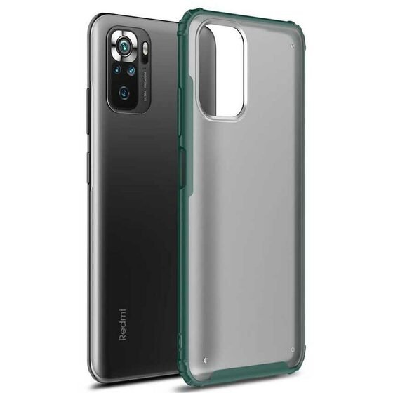 Microsonic Xiaomi Redmi Note 10 Kılıf Frosted Frame Yeşil