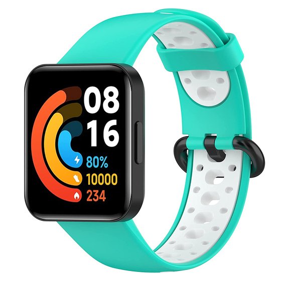 Microsonic Xiaomi Poco Watch Rainbow Band Kordon Yeşil Beyaz