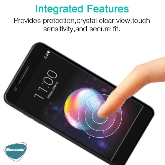 Microsonic LG K30 Tam Kaplayan Temperli Cam Ekran Koruyucu Siyah