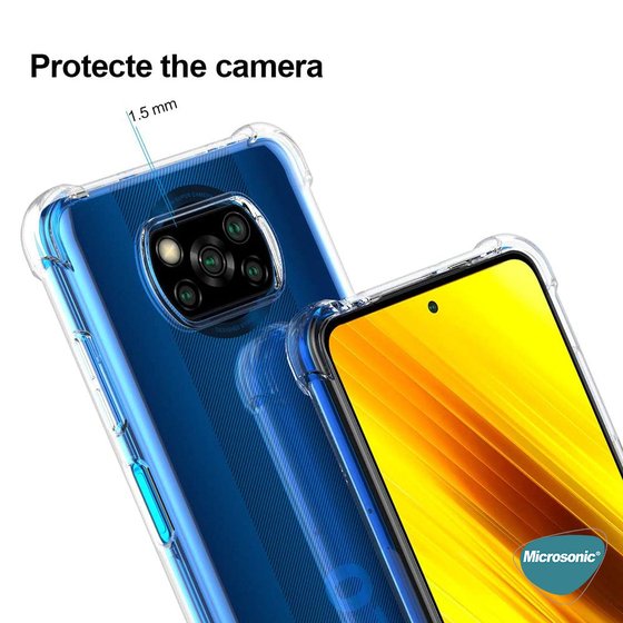 Microsonic Xiaomi Poco X3 Pro Kılıf Shock Absorbing Şeffaf