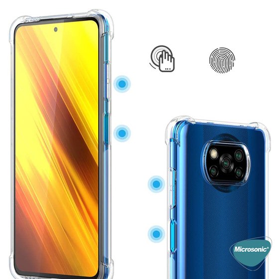 Microsonic Xiaomi Poco X3 Pro Kılıf Shock Absorbing Şeffaf