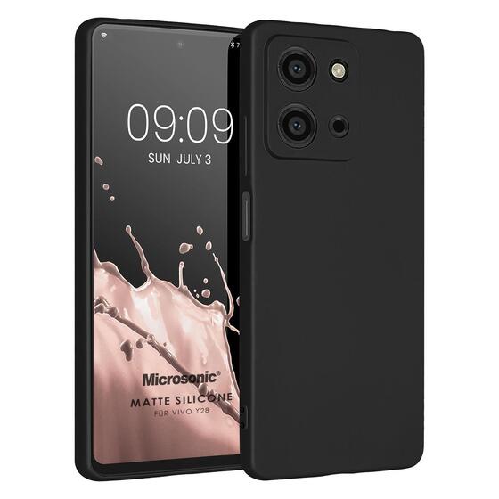 Microsonic Matte Silicone Vivo Y28 Kılıf Siyah