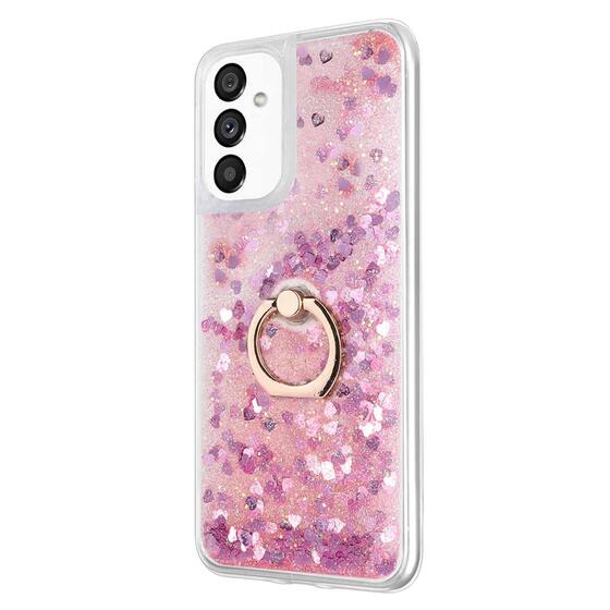 Microsonic Samsung Galaxy A04S Kılıf Glitter Liquid Holder Pembe