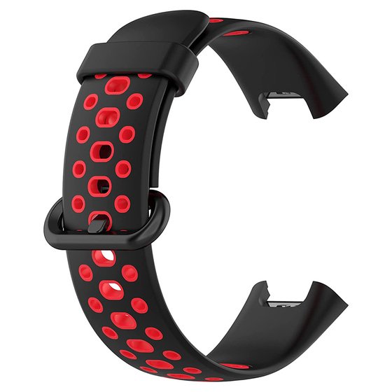 Microsonic Xiaomi Poco Watch Rainbow Band Kordon Siyah Kırmızı