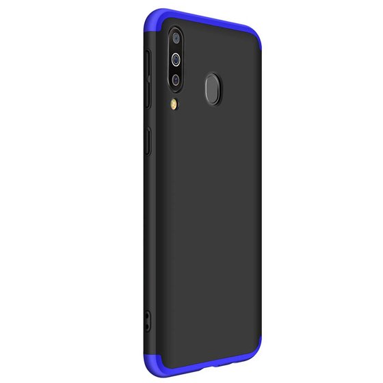 Microsonic Samsung Galaxy M30 Kılıf Double Dip 360 Protective Siyah Mavi