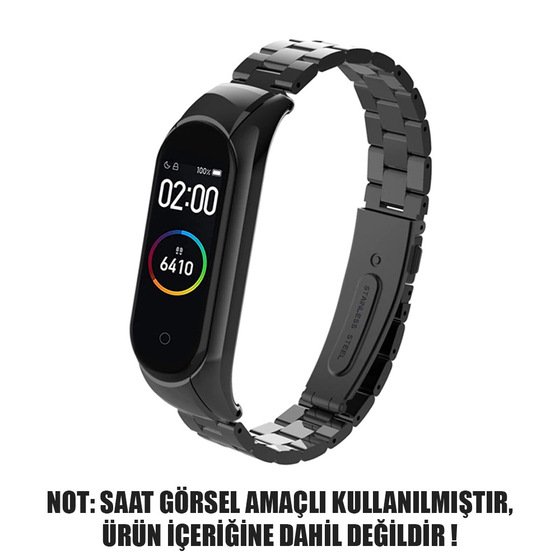 Microsonic Xiaomi Mi Band 5 Metal Stainless Steel Kordon Siyah