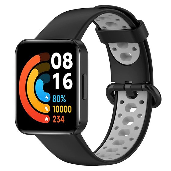 Microsonic Xiaomi Poco Watch Rainbow Band Kordon Siyah Gri