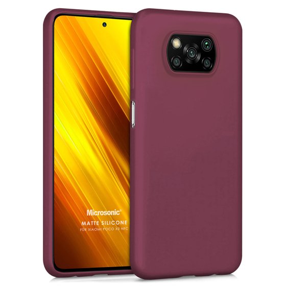 Microsonic Matte Silicone Xiaomi Poco X3 Pro Kılıf Mor