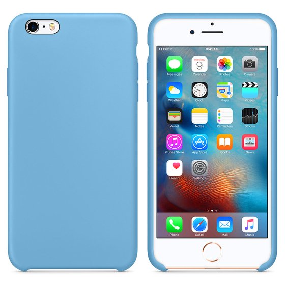 Microsonic Apple iPhone 6S Plus Kılıf Liquid Lansman Silikon Kantaron Mavisi