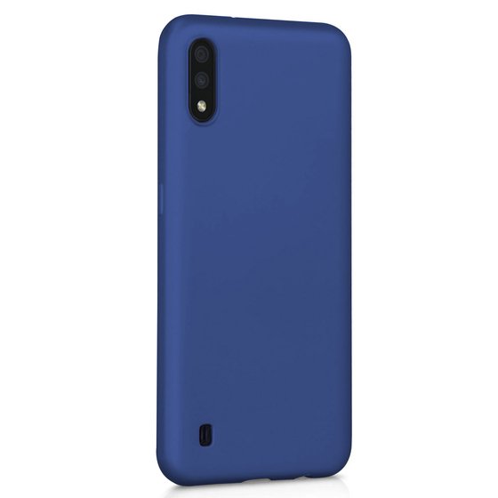 Microsonic Matte Silicone Samsung Galaxy A01 Kılıf Lacivert