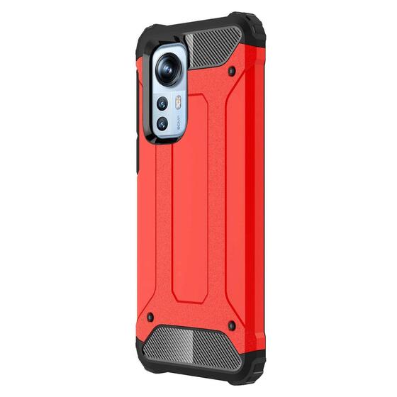 Microsonic Xiaomi Mi 12 Kılıf Rugged Armor Kırmızı