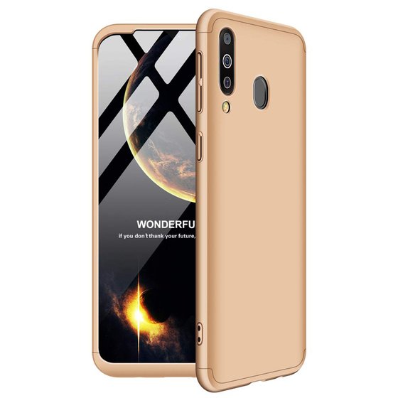 Microsonic Samsung Galaxy M30 Kılıf Double Dip 360 Protective Gold