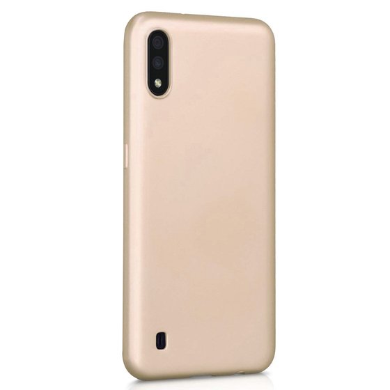 Microsonic Matte Silicone Samsung Galaxy A01 Kılıf Gold