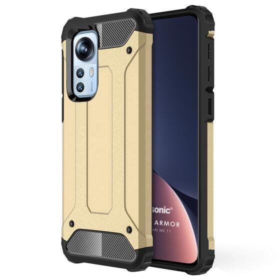 Microsonic Xiaomi Mi 12 Kılıf Rugged Armor Gold