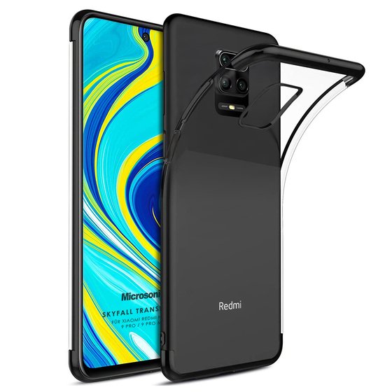 Microsonic Xiaomi Redmi Note 9 Pro Kılıf Skyfall Transparent Clear Siyah