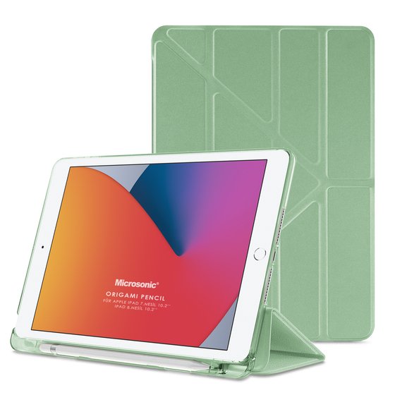 Microsonic Apple iPad 10.2'' 7. Nesil Kılıf (A2197-A2200-A2198) Origami Pencil Açık Yeşil