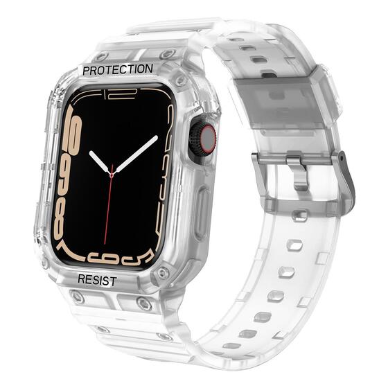 Microsonic Apple Watch 8 41mm Kordon Single Apex Resist Şeffaf