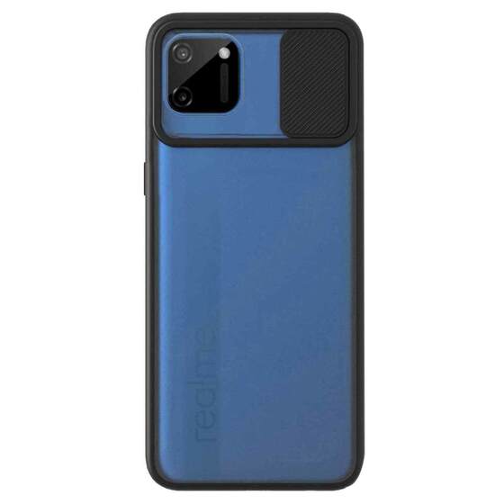 Microsonic Realme C11 Kılıf Slide Camera Lens Protection Siyah