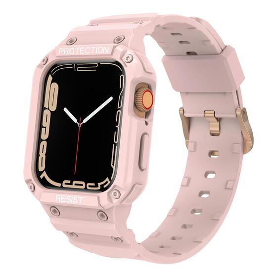 Microsonic Apple Watch 8 41mm Kordon Single Apex Resist Pembe