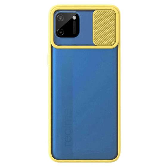 Microsonic Realme C11 Kılıf Slide Camera Lens Protection Sarı