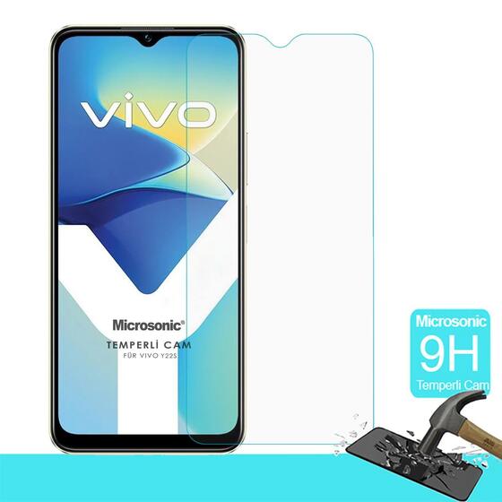 Microsonic Vivo Y22S Tempered Glass Cam Ekran Koruyucu