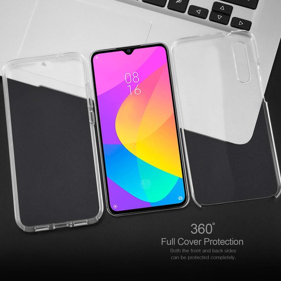 Microsonic Xiaomi Mi 9 Lite Kılıf 6 tarafı tam full koruma 360 Clear Soft Şeffaf