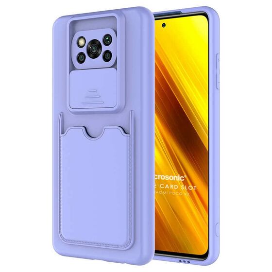 Microsonic Xiaomi Poco X3 Pro Kılıf Inside Card Slot Lila