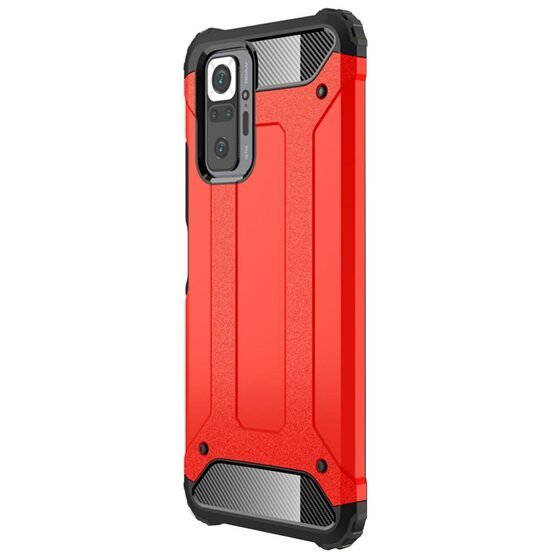 Microsonic Xiaomi Redmi Note 10 Pro Kılıf Rugged Armor Kırmızı