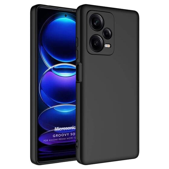 Microsonic Xiaomi Redmi Note 12 Pro+ 5G Kılıf Groovy Soft Siyah