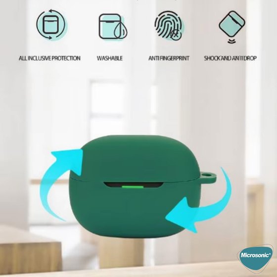 Microsonic Xiaomi Redmi Buds 6 Lite Kılıf Askılı Mat Silikon Lila