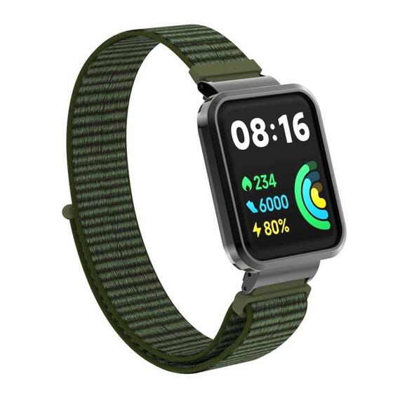 Microsonic Xiaomi Poco Watch Hasırlı Kordon Woven Sport Loop Koyu Yeşil