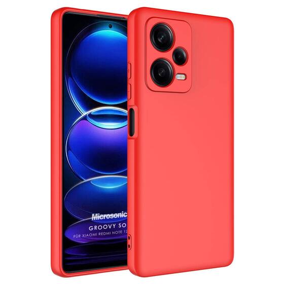 Microsonic Xiaomi Redmi Note 12 Pro+ 5G Kılıf Groovy Soft Kırmızı