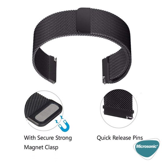 Microsonic Amazfit Cheetat (Square) Milanese Loop Kordon Siyah