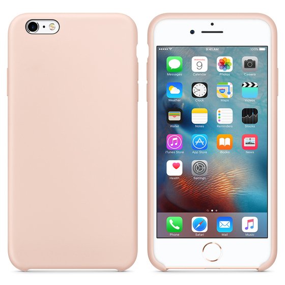 Microsonic Apple iPhone 6 Plus Kılıf Liquid Lansman Silikon Kum Pembesi