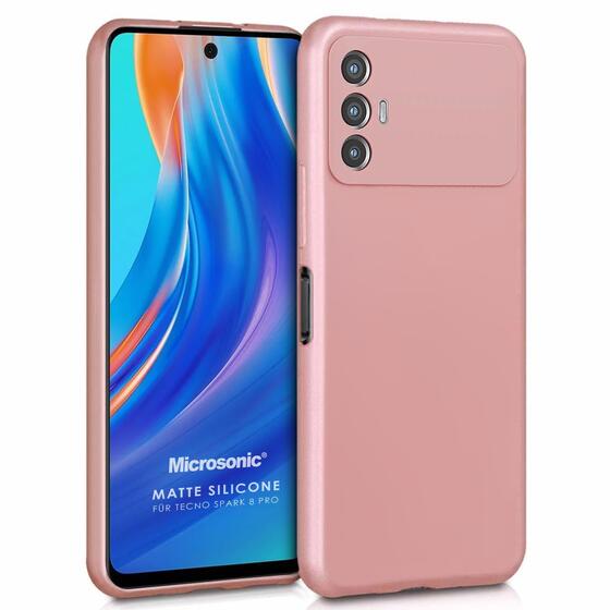 Microsonic Matte Silicone TECNO Spark 8 Pro Kılıf Rose Gold