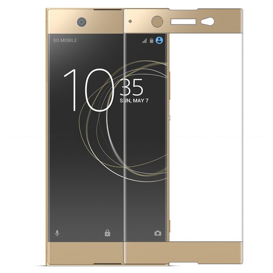 Microsonic Sony Xperia XA1 Ultra 3D Kavisli Temperli Cam Ekran koruyucu Kırılmaz Film Gold