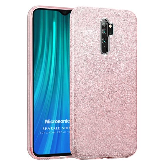 Microsonic Xiaomi Redmi Note 8 Pro Kılıf Sparkle Shiny Rose Gold