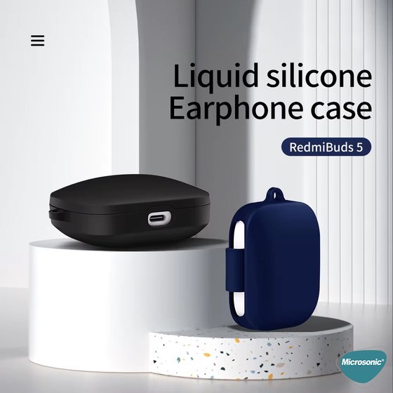 Microsonic Xiaomi Redmi Buds 5 Kılıf Askılı Mat Silikon Açık Yeşil