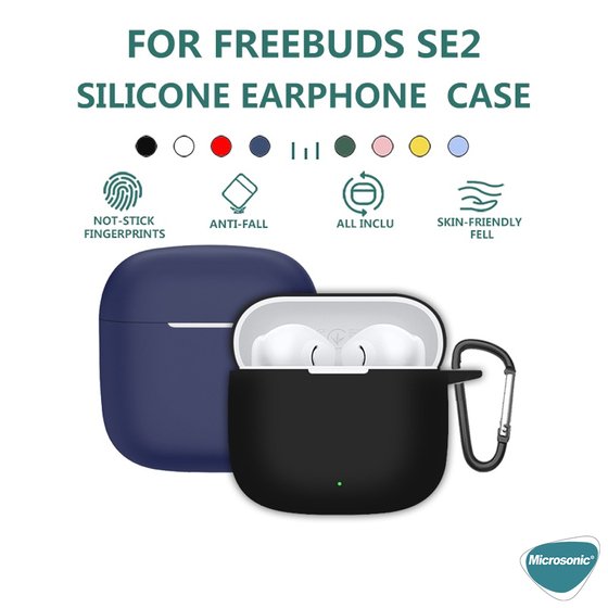 Microsonic Huawei FreeBuds SE 2 Kılıf Askılı Mat Silikon Kırmızı