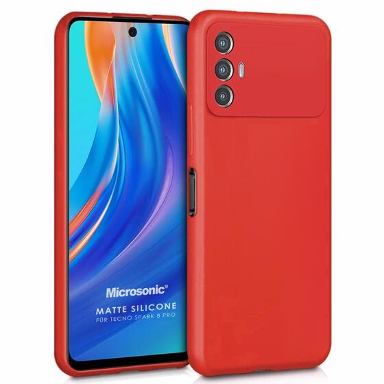 Microsonic Matte Silicone TECNO Spark 8 Pro Kılıf Kırmızı