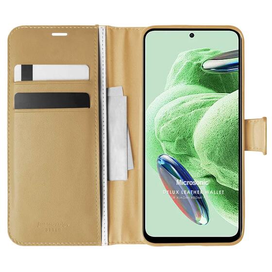 Microsonic Xiaomi Poco X5 5G Kılıf Delux Leather Wallet Gold