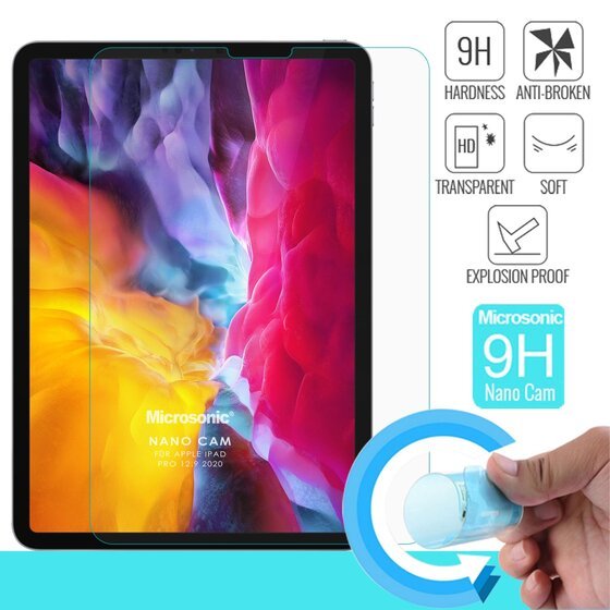 Microsonic Apple iPad Pro 12.9'' 2020 4. Nesil (A2229-A2069-A2232) Nano Cam Ekran Koruyucu