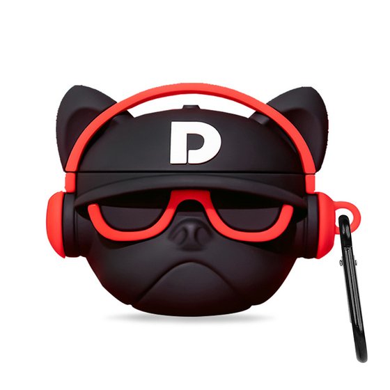 Microsonic AirPods Pro 2.Nesil Kılıf Cartoon Figürlü Silikon Hip-Hop Bulldog Kırmızı