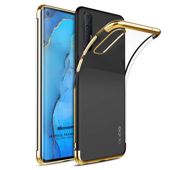 Microsonic Oppo Reno 3 Pro Kılıf Skyfall Transparent Clear Gold